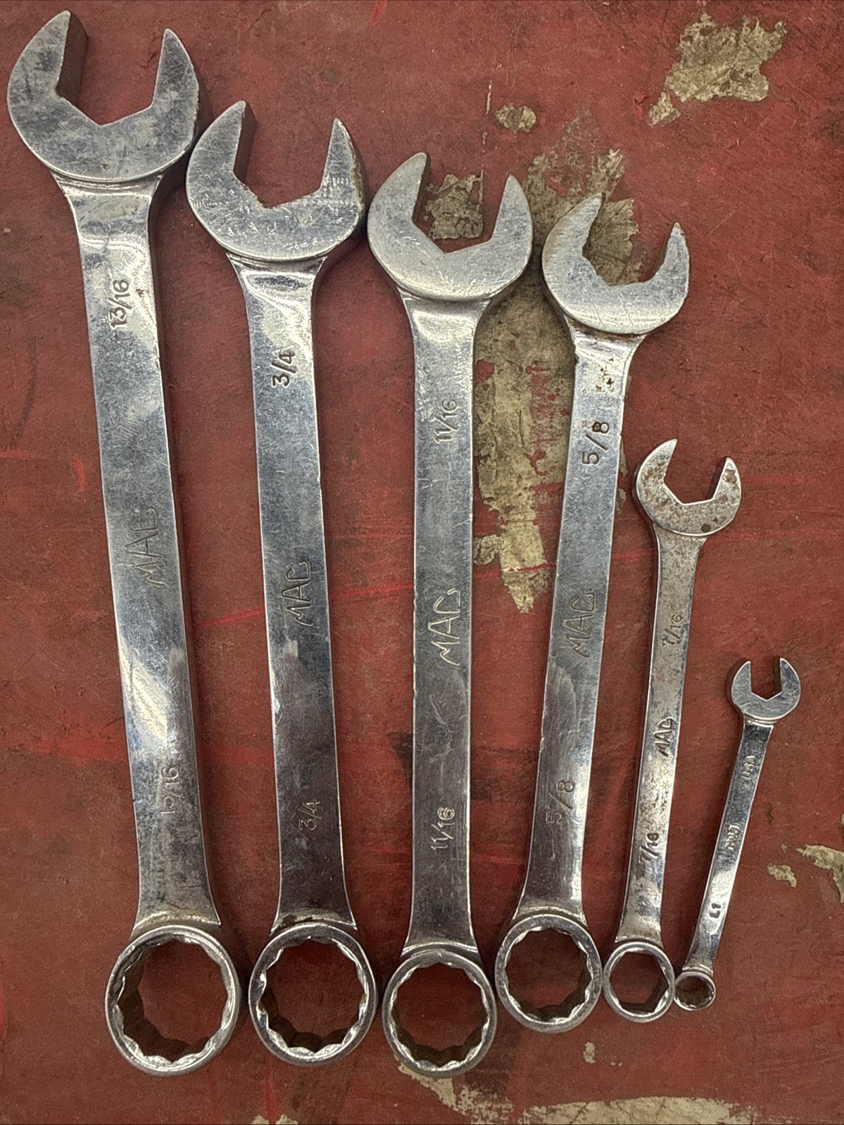 MAC TOOLS 6 Pc. Wrench Set 13/16, 3/4, 11/16, 5/8, 7/16, 1/4