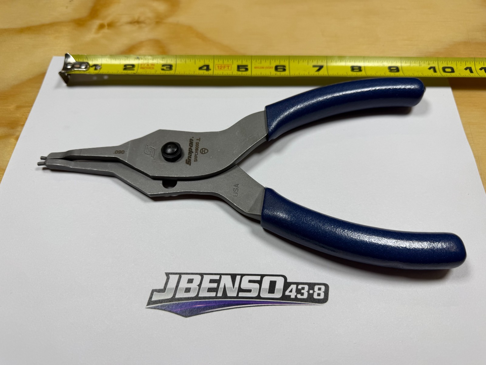 Snap-on Tools USA NEW POWER BLUE Straight Tip .090 Snap Ring Pliers SRPCR9000MB