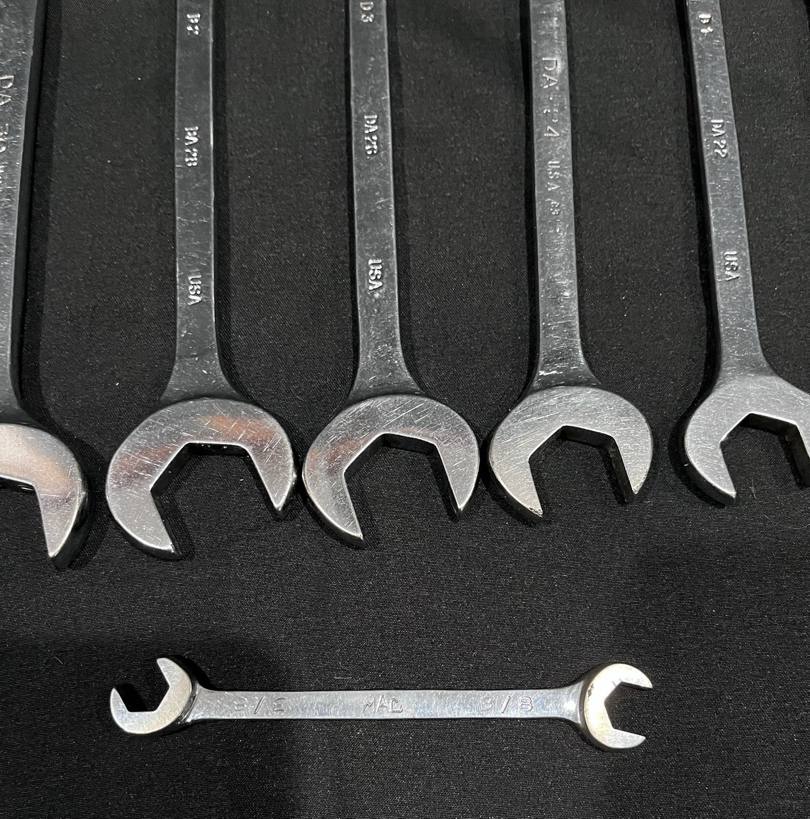 Mac Tools 11 Pc SAE 4-Way Angle Head Open End Wrench Set 5/16 – 1″ USA