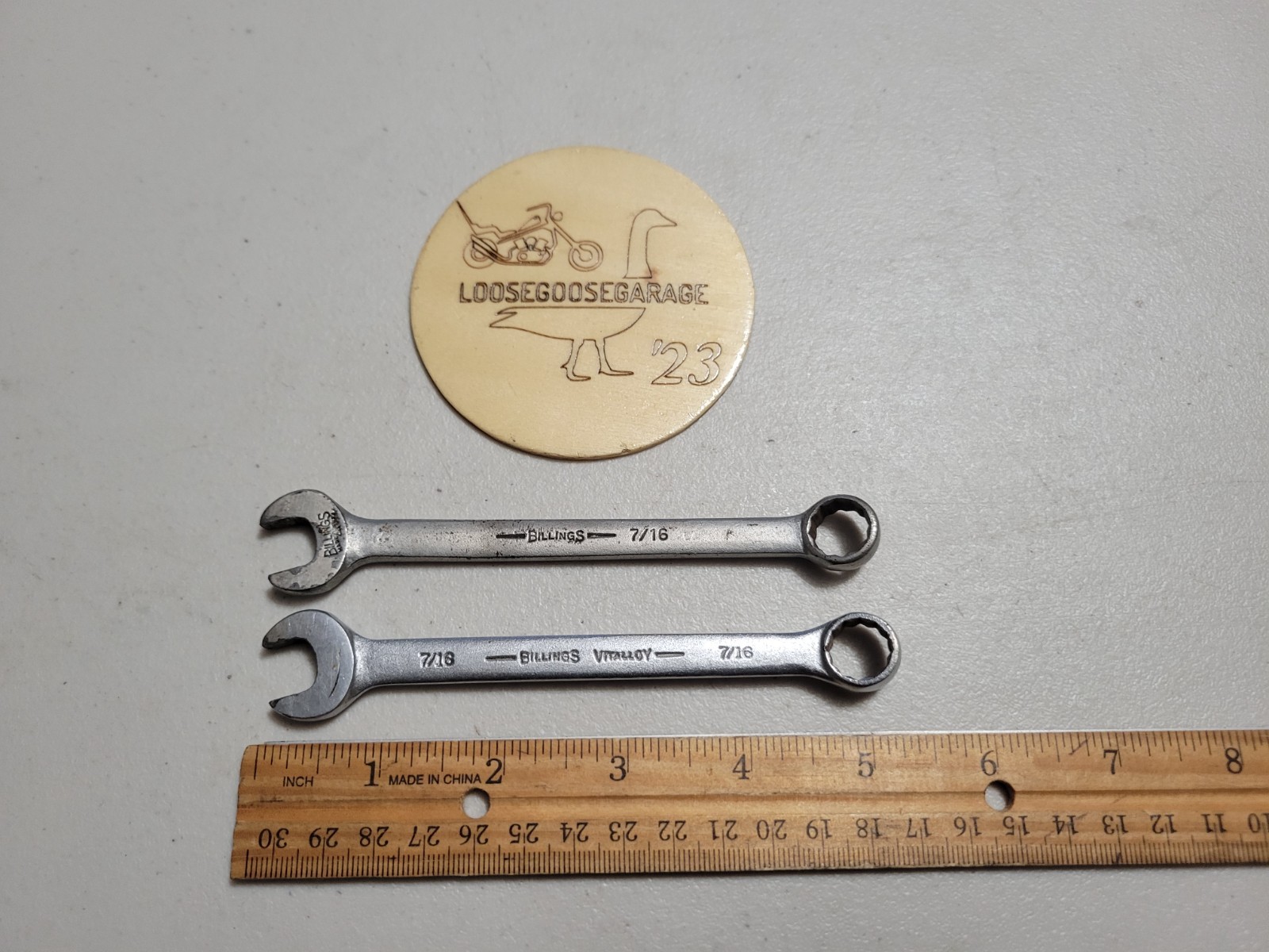 2x Vintage Billings Wrenches 7/16″ Pair Vitalloy 1161 Combination Made in USA
