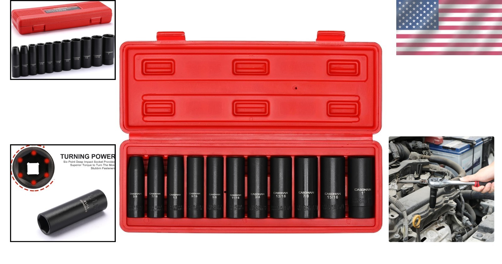 Professional Grade 11-Piece Deep Impact Socket Set – Corrosion-Resistant Finish