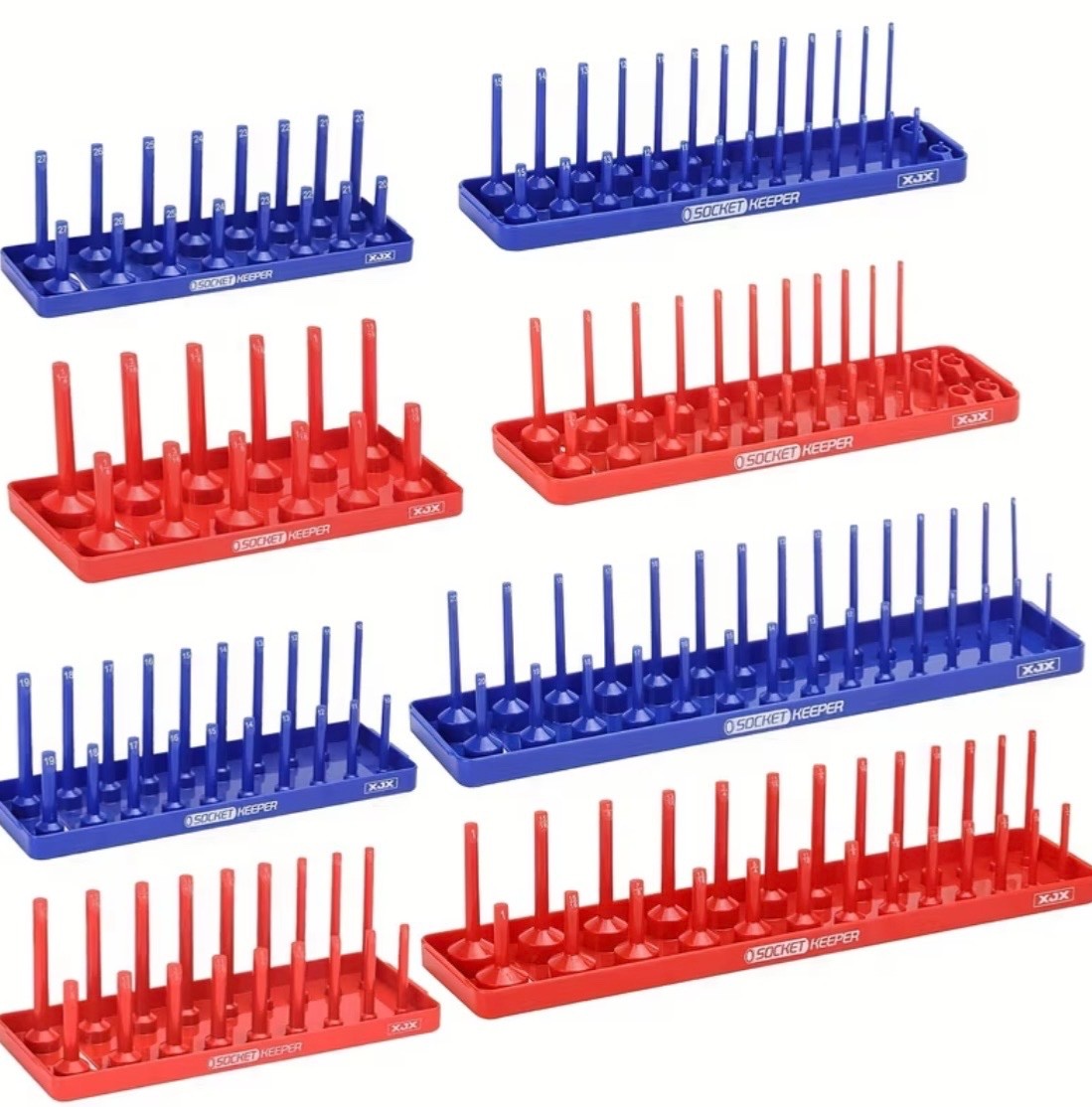 8 Piece Socket Organizers 1/4” – 3/8” & 1/2” Standard & Metric- Shallow & Deep