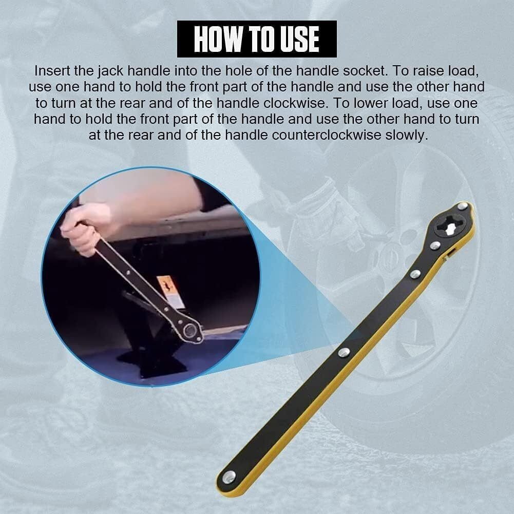 Car Scrissor Jack Ratchet Wrench Garage Tire Wheel Lug Repair Tool Labor-Saving