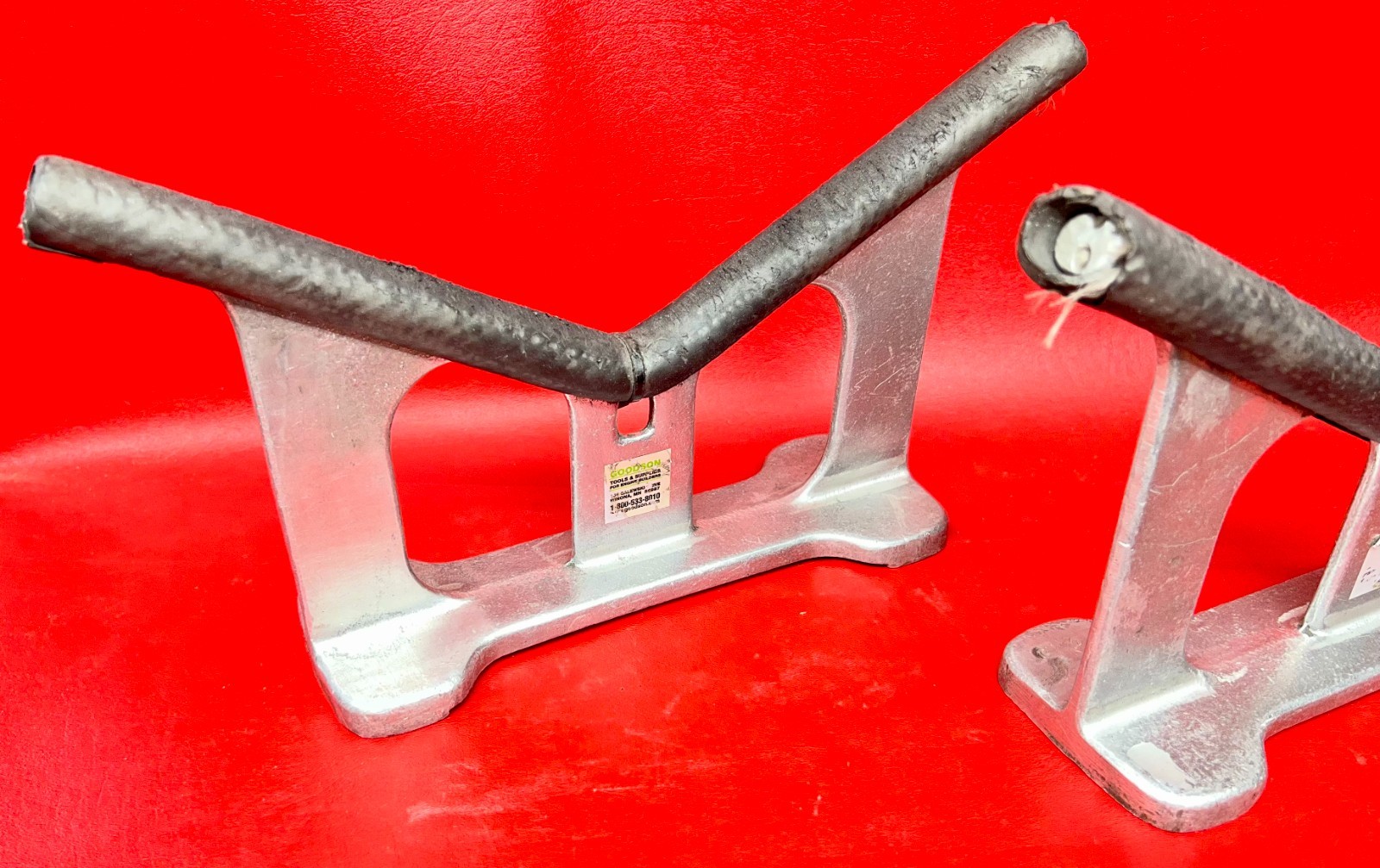 PAIR of GOODSON UNIVERSAL CYLINDER HEAD WORK STANDS V-STYLE ALUMINUM HH-200