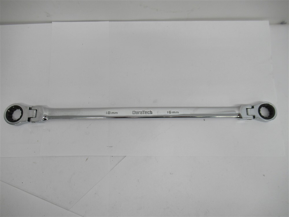 DuraTech , 18 mm – 16 mm Double Flex Ratcheting Wrench , 12 PT