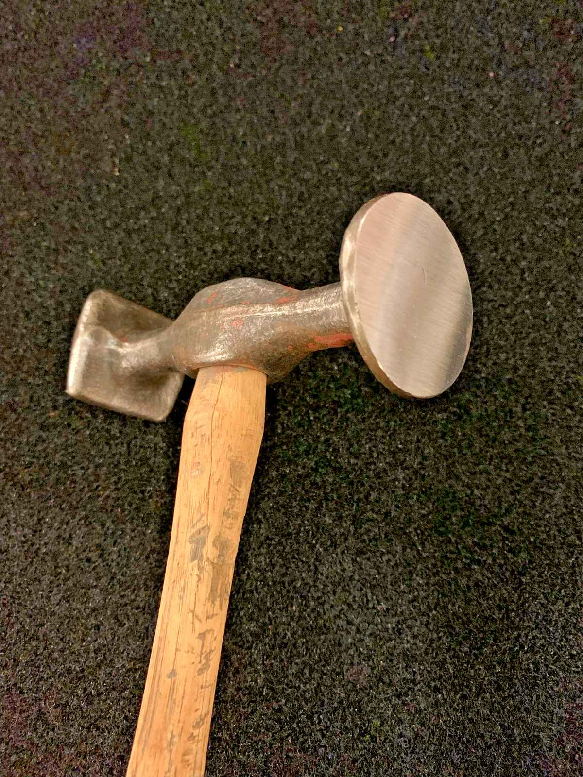 Auto body hammer, square and round face hand tool. Unmarked, dressed