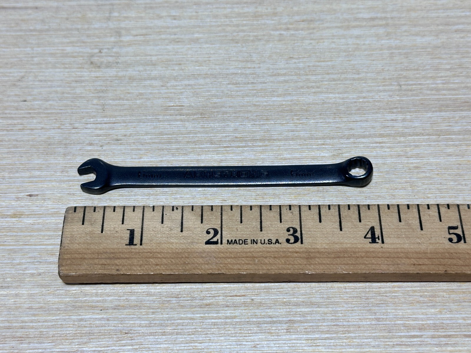 NOS Armstrong USA 56-306 6mm Black Industrial Finish Combination Wrench 12 Point