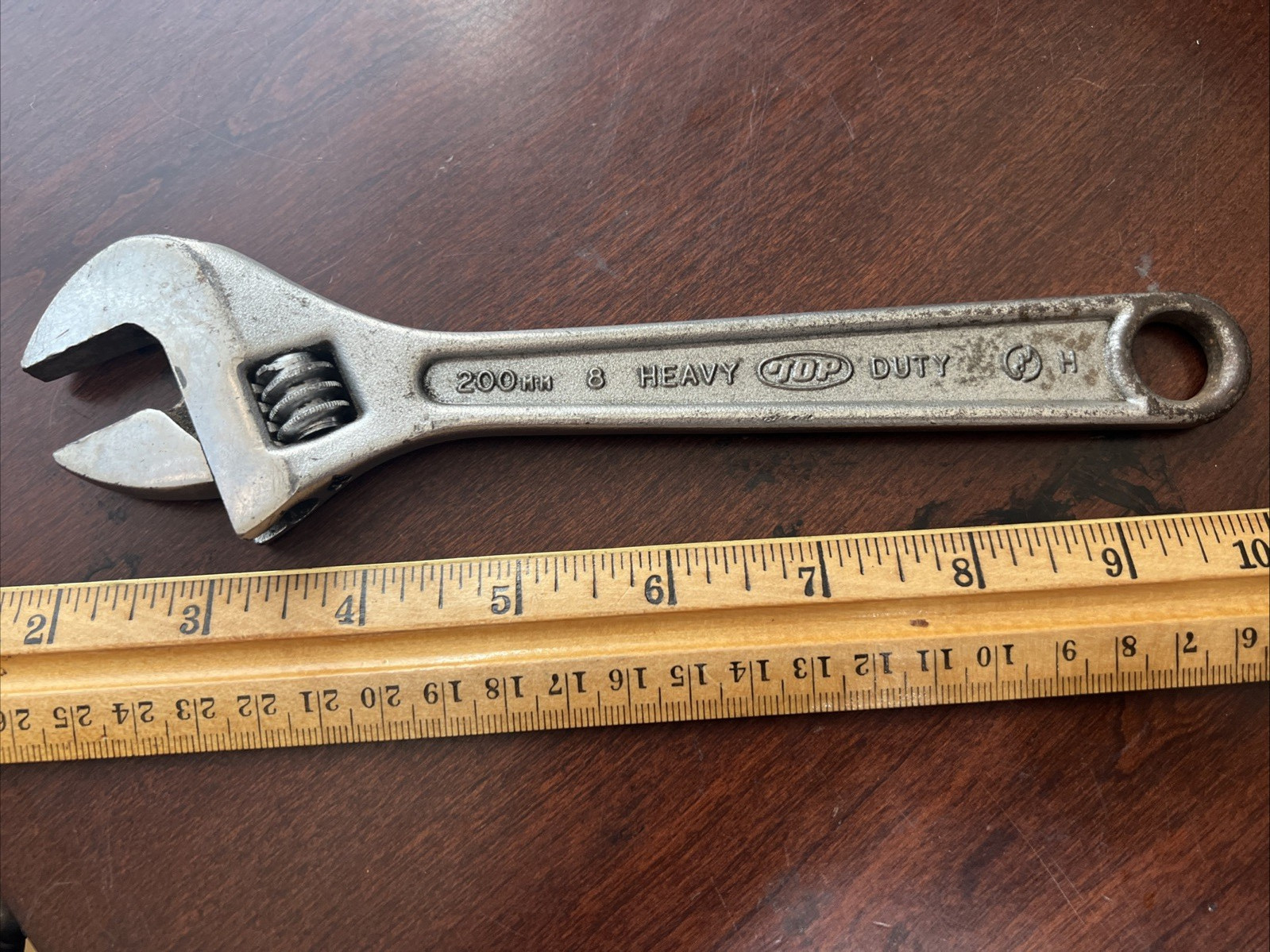TOP 200mm 8” Adjustable Wrench Forged Chrome Vanadium Heavy Duty H-0200 Japan