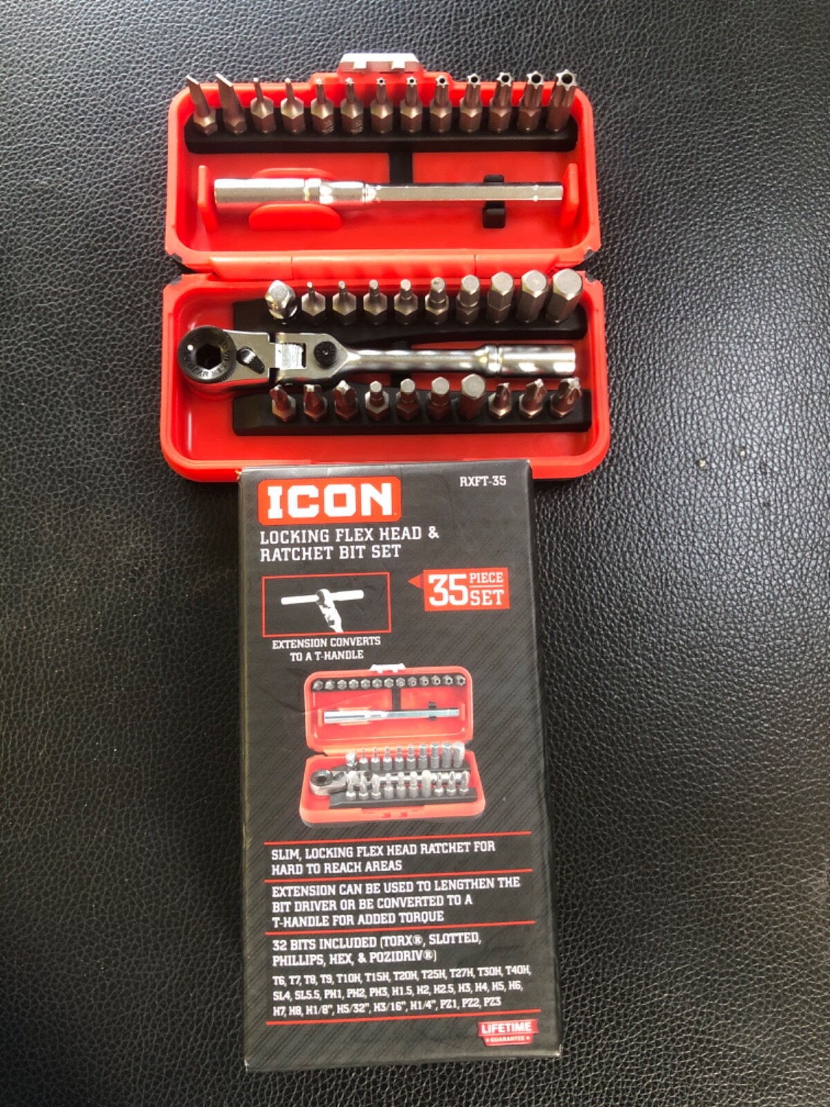 BRAND NEW Locking Flex Head Ratchet and Bit Set 35 Piece torx bits USA SELLER