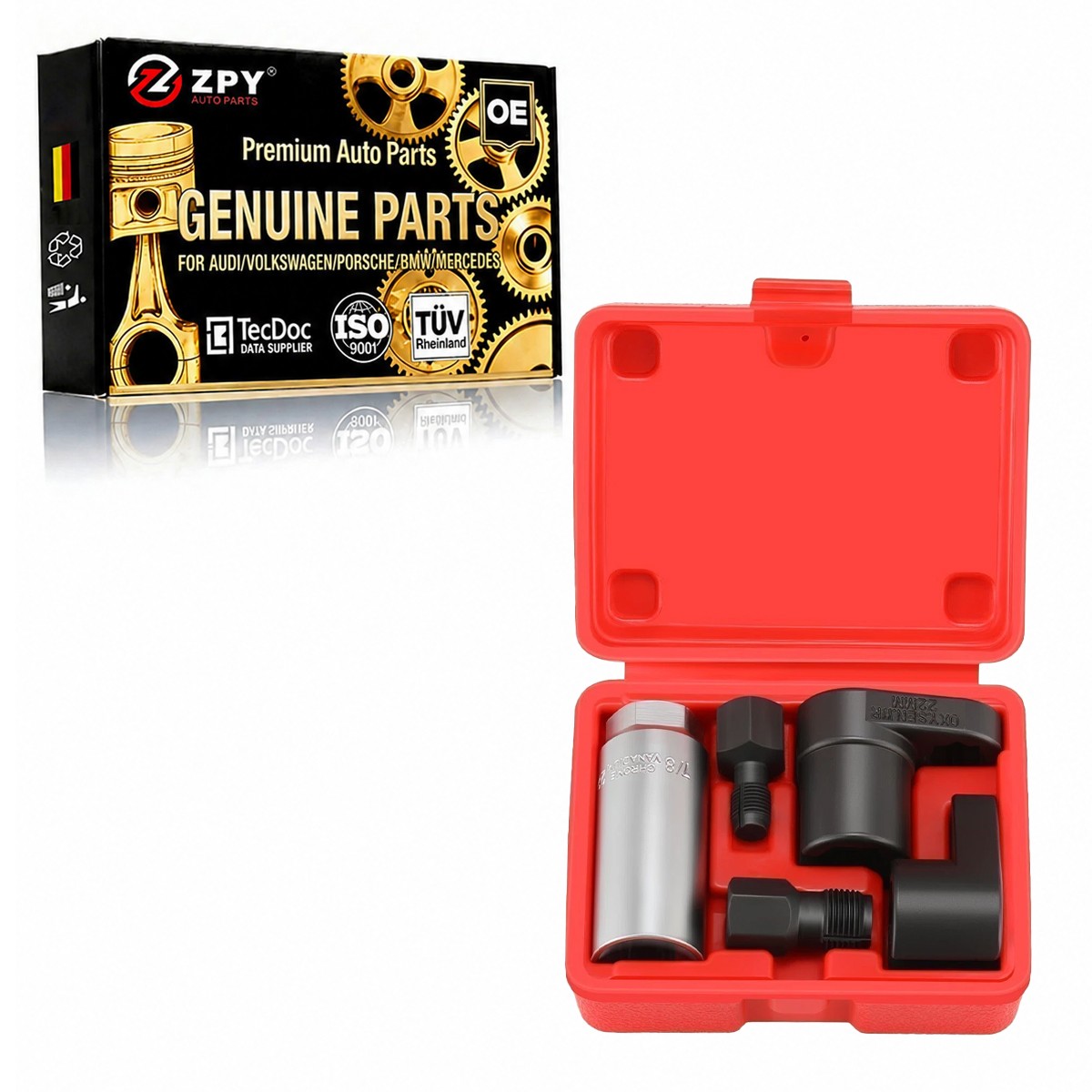 O2 Oxygen Sensor Socket Thread Chaser Set 5PCS O2 Sensor Wrench Removal Tool Kit