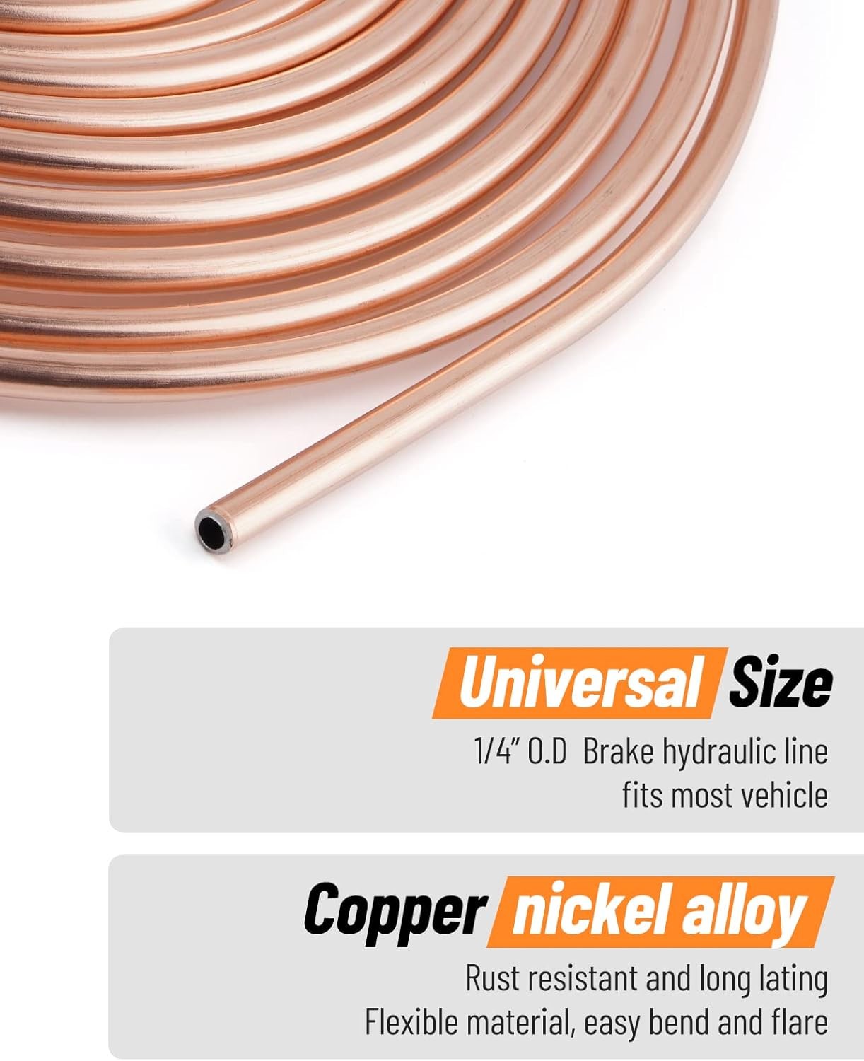 Racewill 25 ft 1/4 Copper Coated Brake Line Repair Kit Flaring Tool 20 Fittings