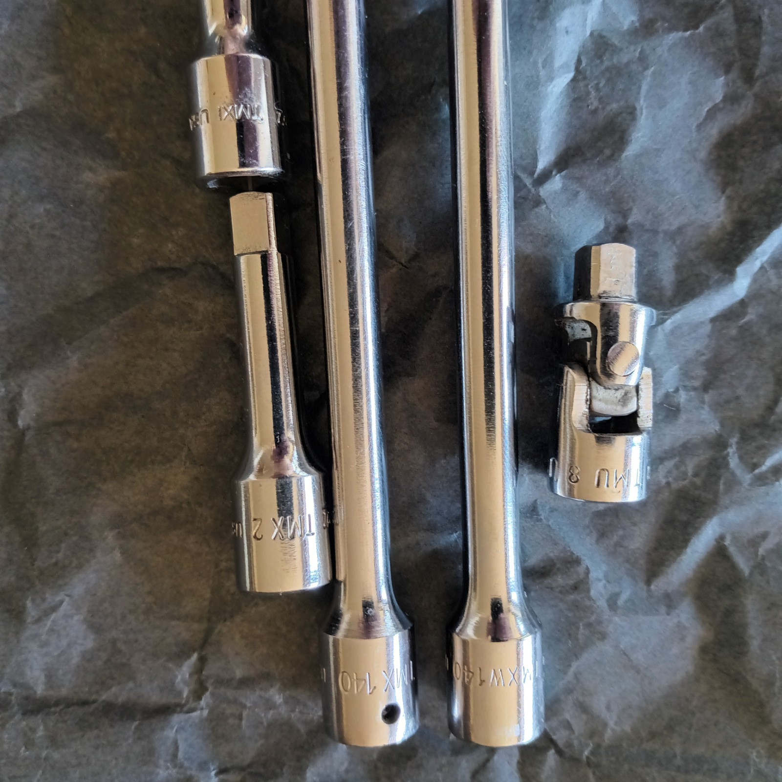 5 Snap-on 1/4″ Extensions TMX (W140, 140, 2, I) TMU8 14″ wobble + 14″ + swivel +