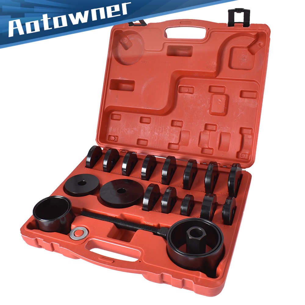 23PCS Front Wheel Drive Bearing Removal Kit Press Adapter Puller Pulley Tool Set