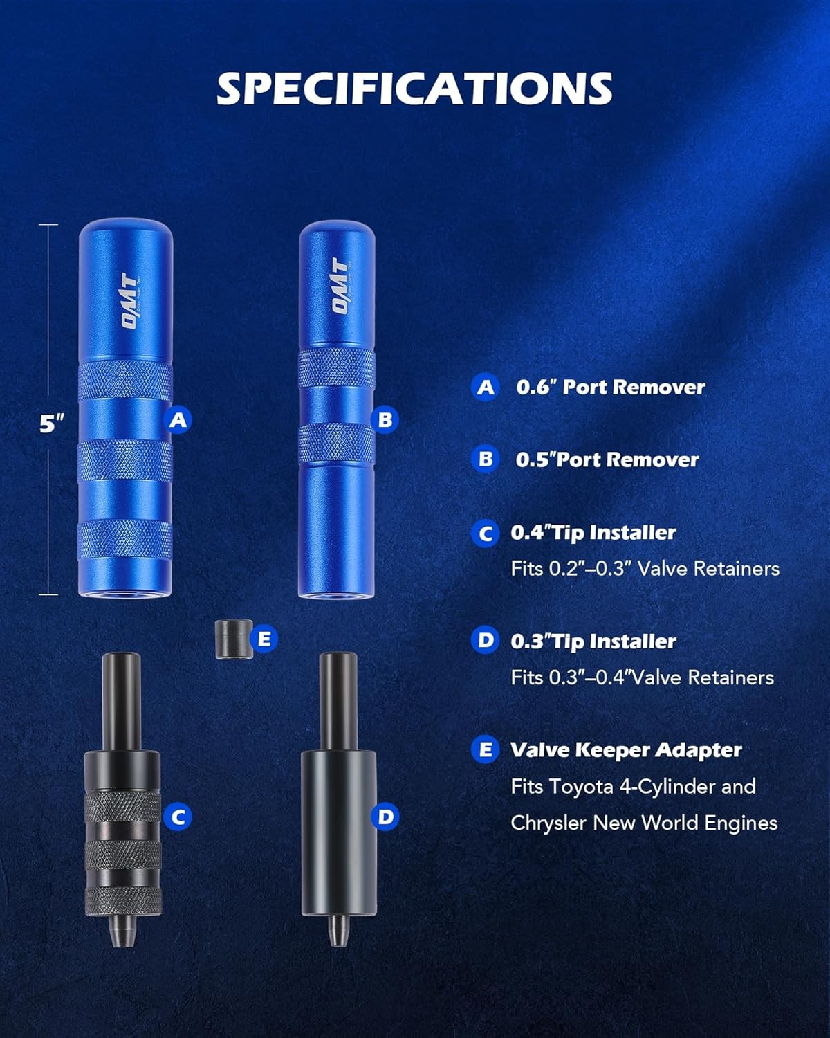 Tool Kit, Valve Keeper Remover Installer Set with Valve Lapping Tools, Overhe…