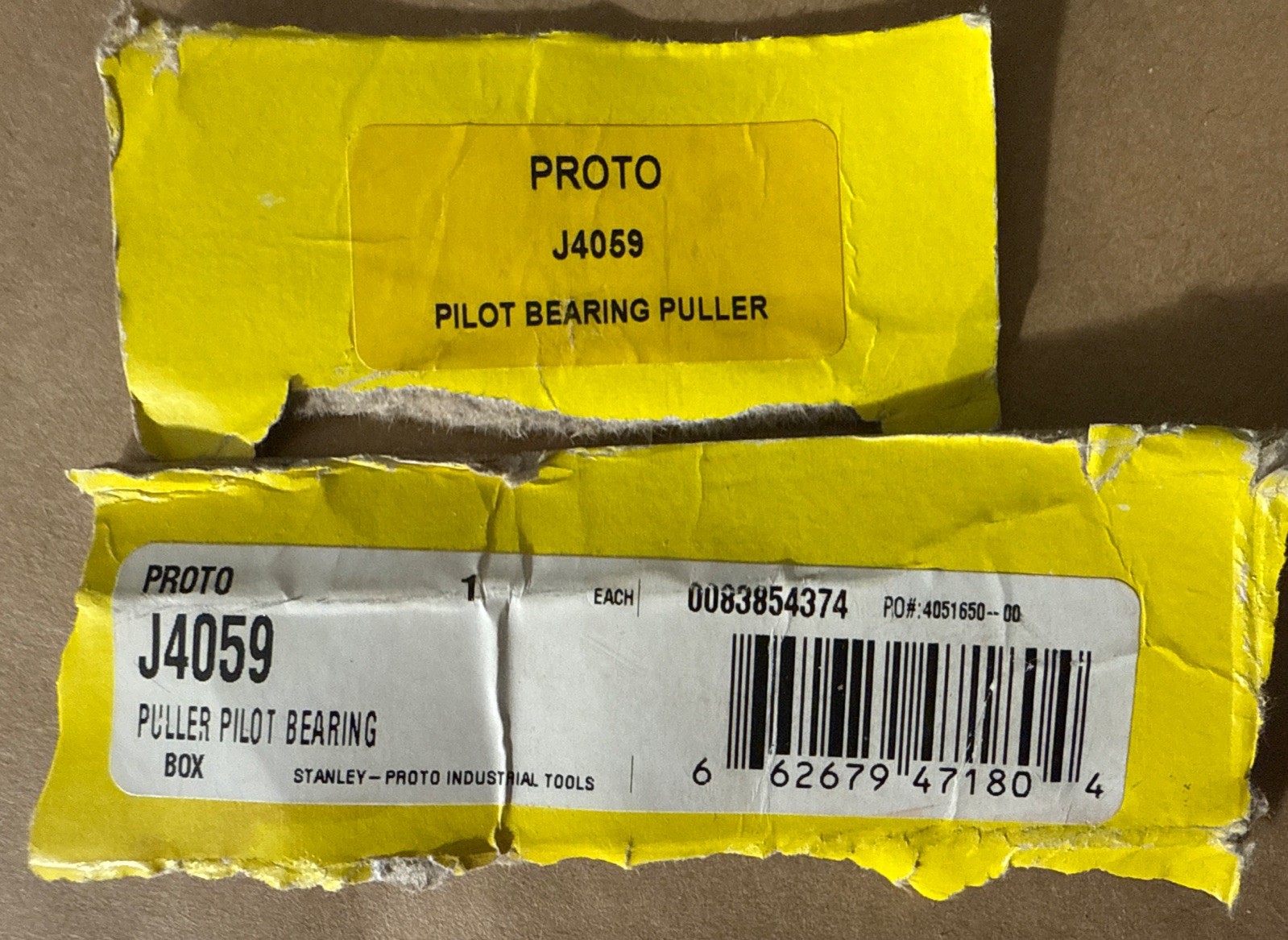 VINTAGE NOS PROTO TOOLS PILOT BEARING BUSHINGS PULLER J4059 1/2” To 1-1/2” USA