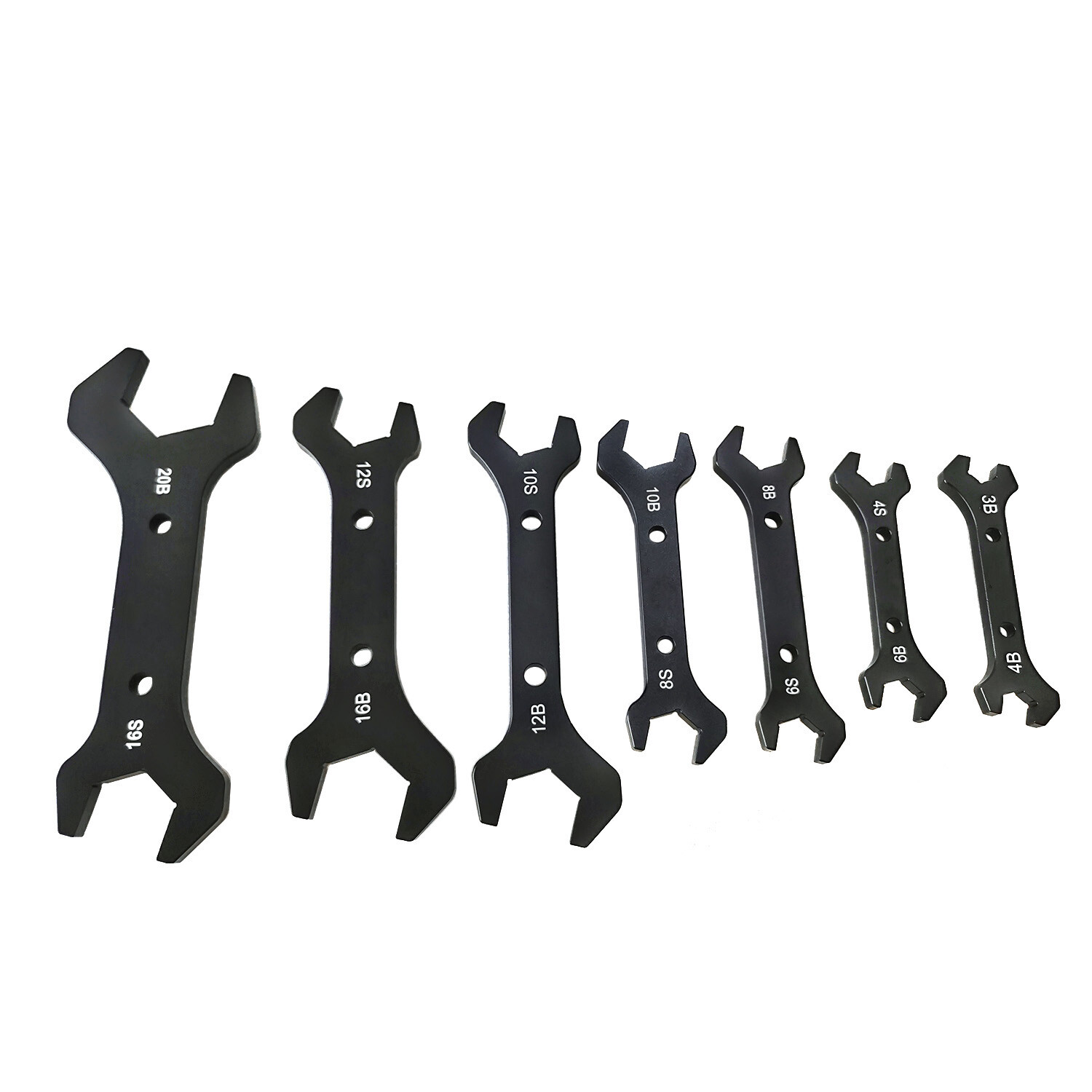 Double Hose Ended Spanner Tool Kits Black Wrench Set AN3 to AN20 US