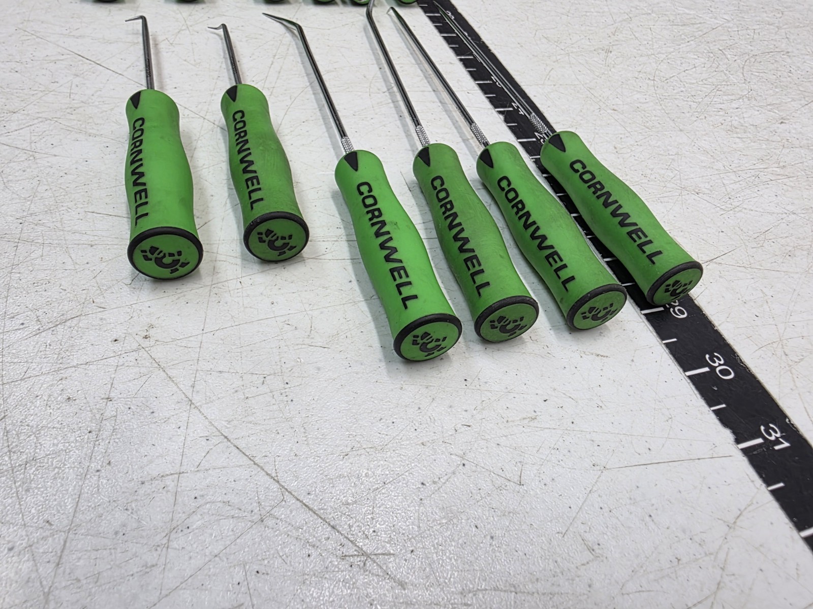 Cornwell Tools CTG812HPSG 12pc Hook & Pick Set, NEON GREEN Soft Grip Handle