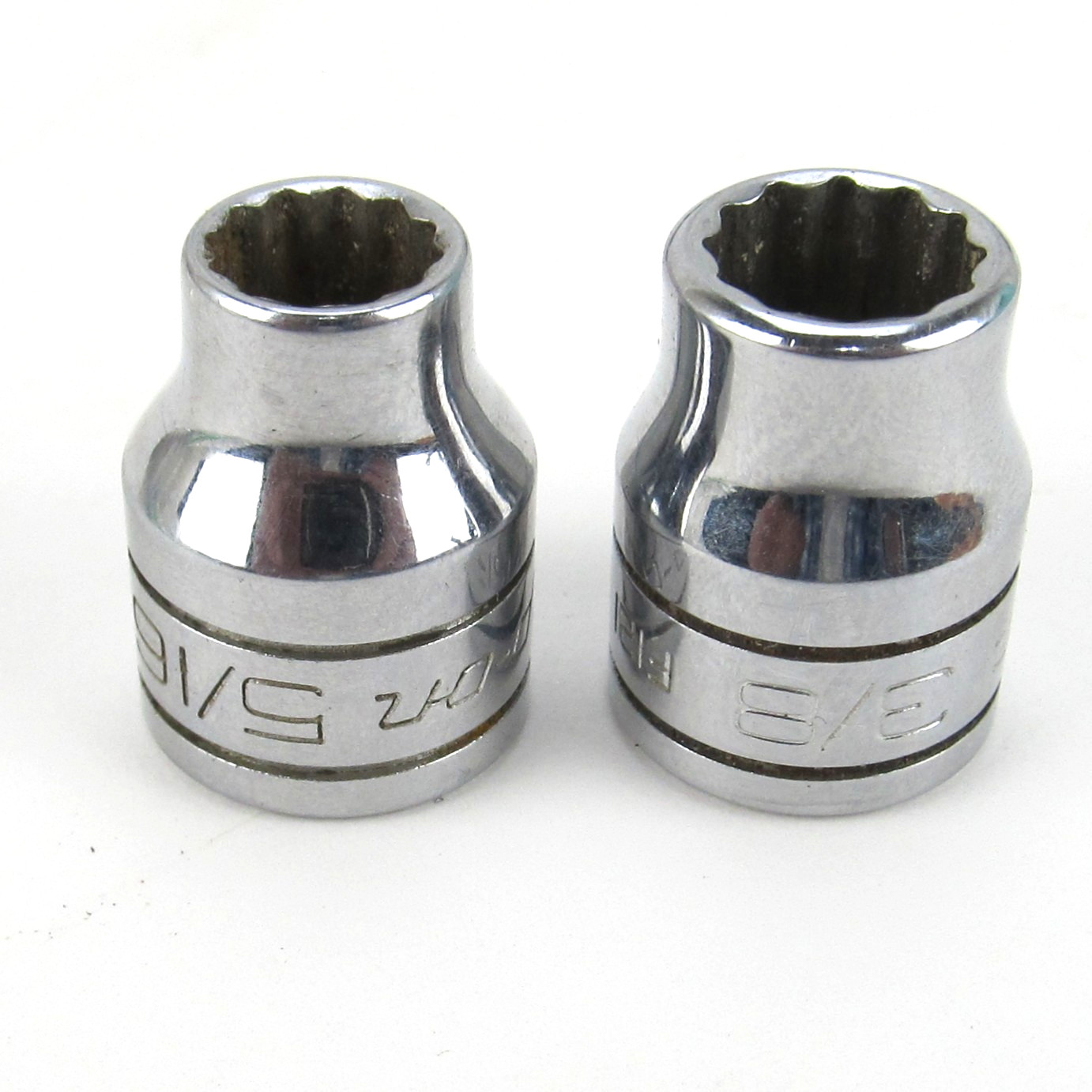 Snap-On Tools 3/8″ Drive 5/16″ 3/8″ Shallow 12 Point Chrome Sockets F101 F121