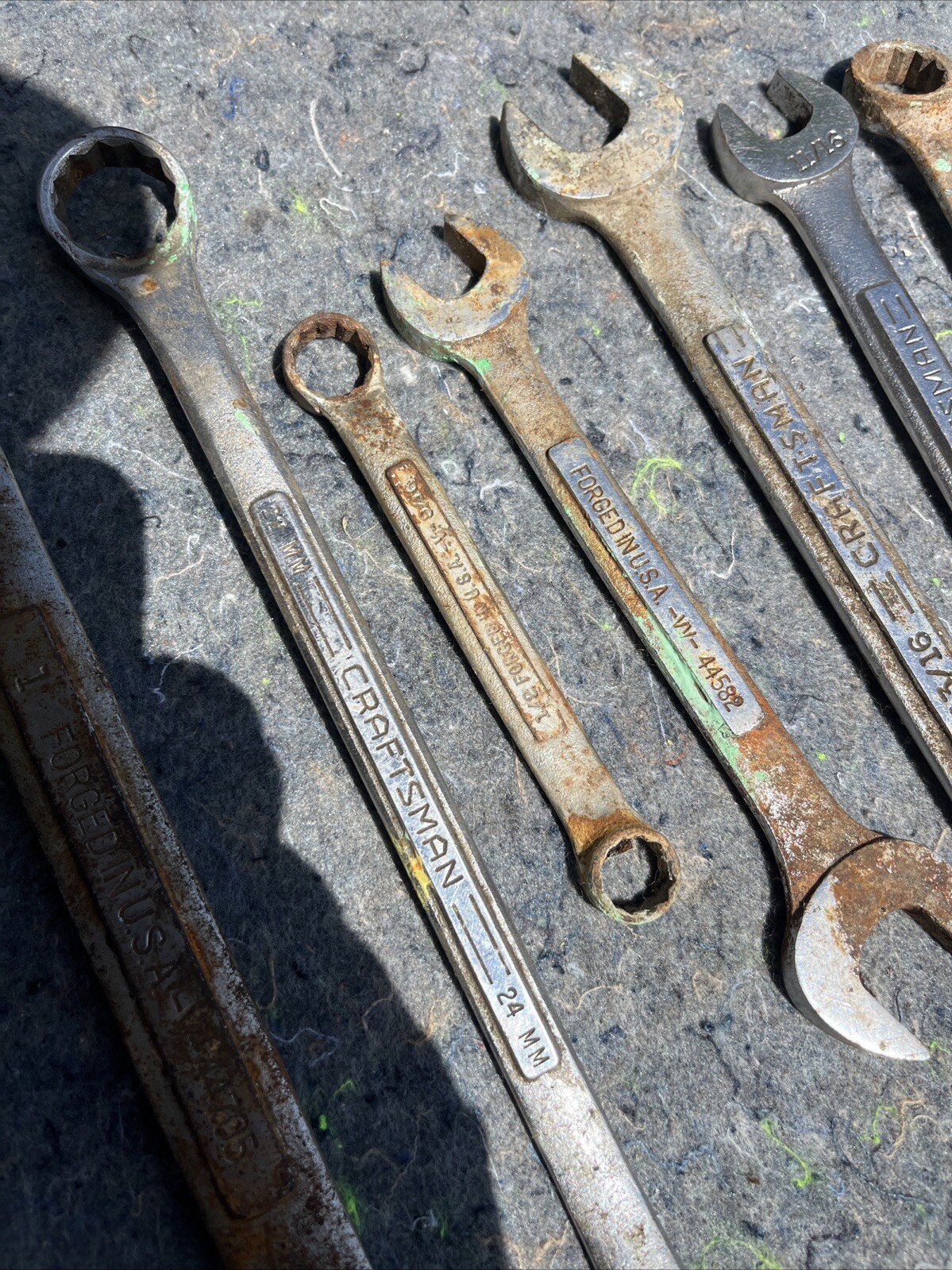 Lot 8 Craftsman Combination Wrenches V- Vv- USA, Multiple Sizes