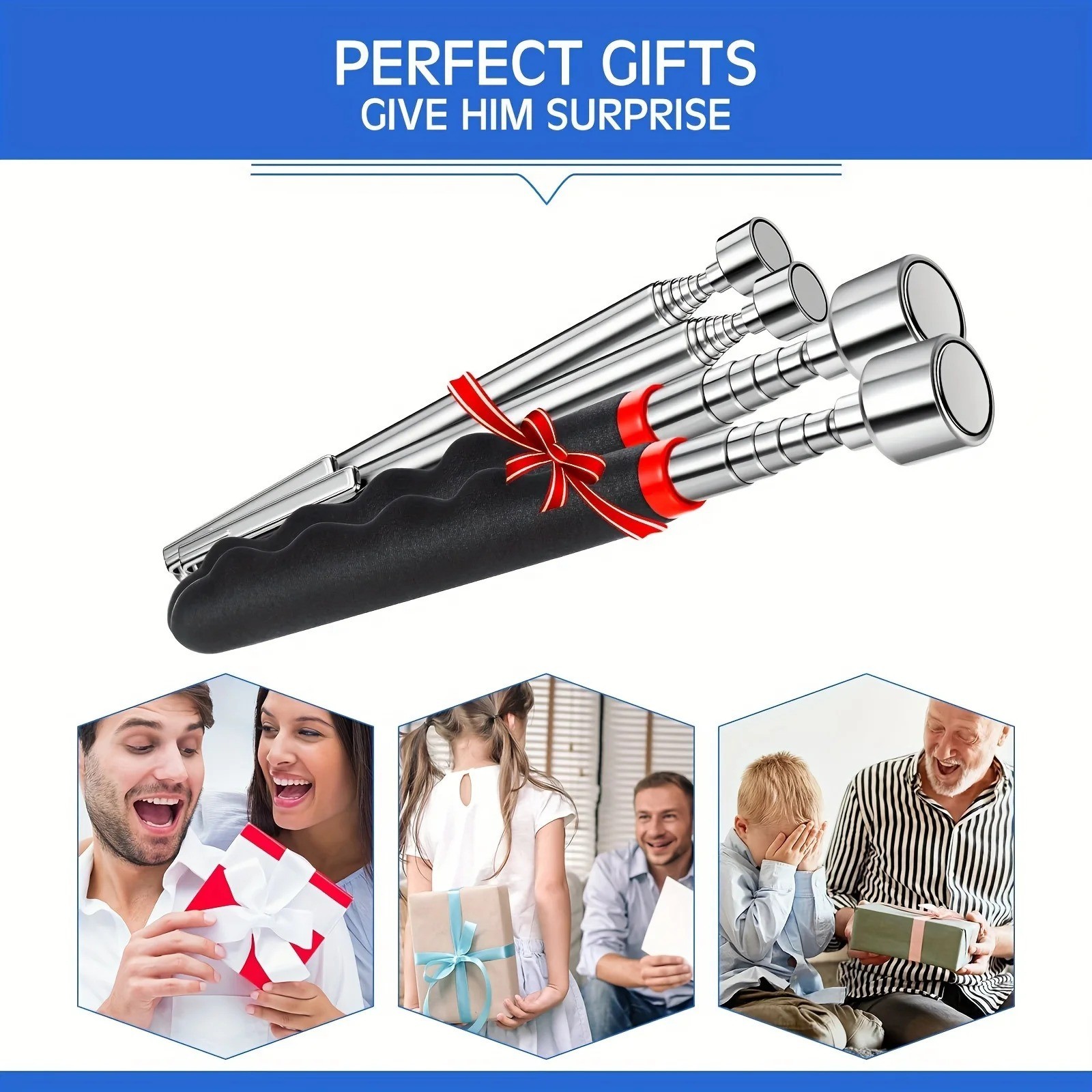 Telescopic Magnetic Pick Up Tool Long Reach Magnet Extendable Extending 3lb Pen