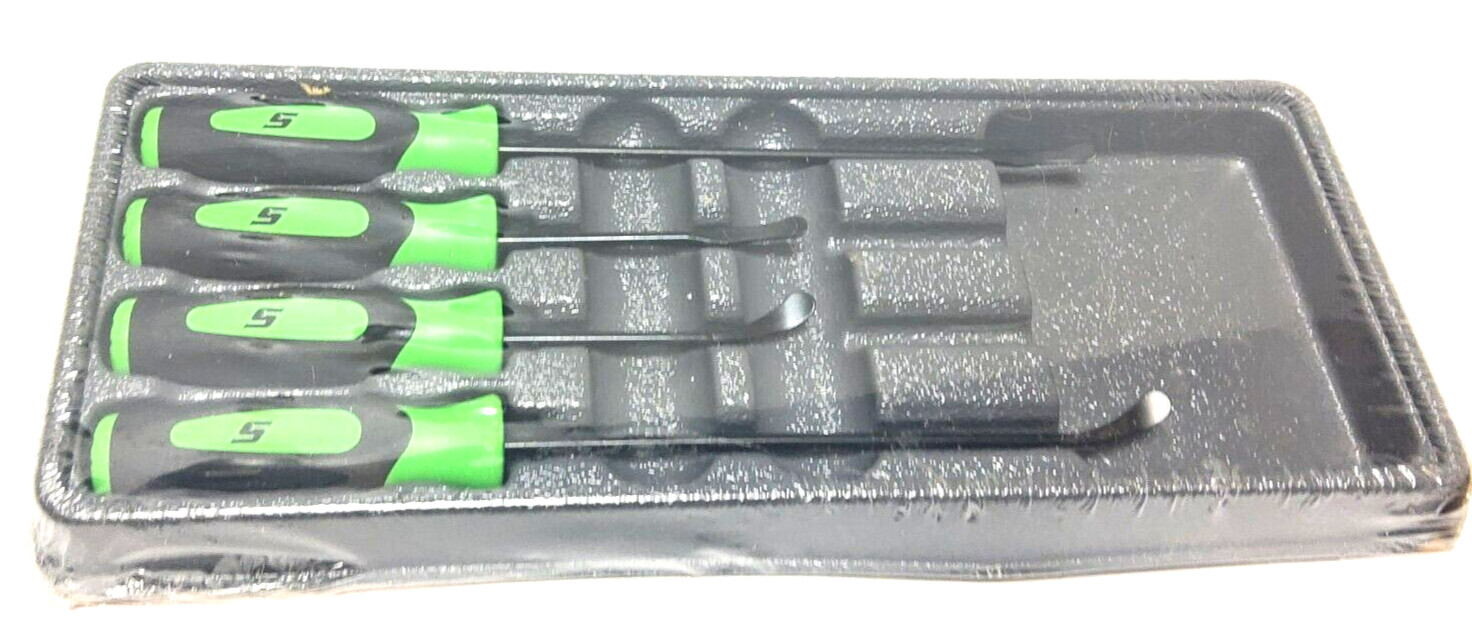 New Snap-on™ SGSR104AG 4-piece Instinct® Soft Grip Seal Removal Tool Set Green