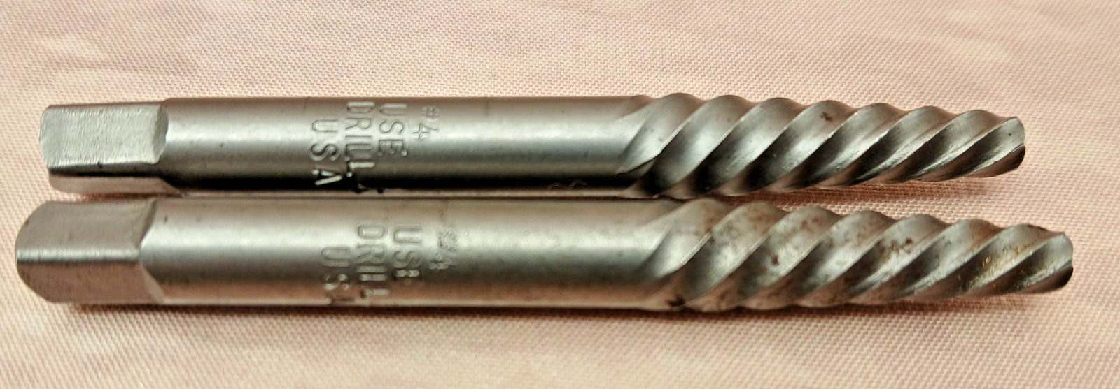 2 x Spiral Flute Screw Extractors #4 HSS USA Bolt Remover