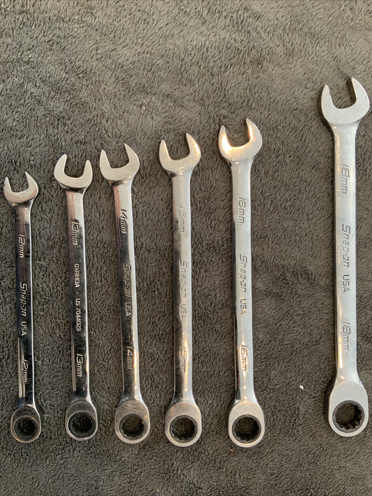 Snap On Non Reversible Ratcheting Wrenches, 12-16…18, 19….21, 22….14mm….L