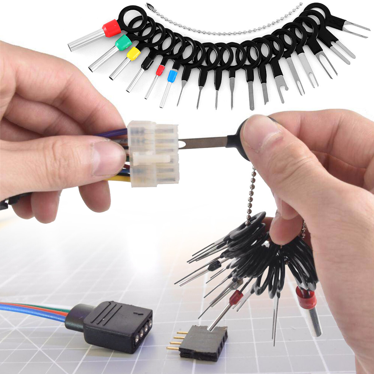 100Pcs Terminal Pin Removal Kit, Electrical Connector & Pin Extractor Tool Set