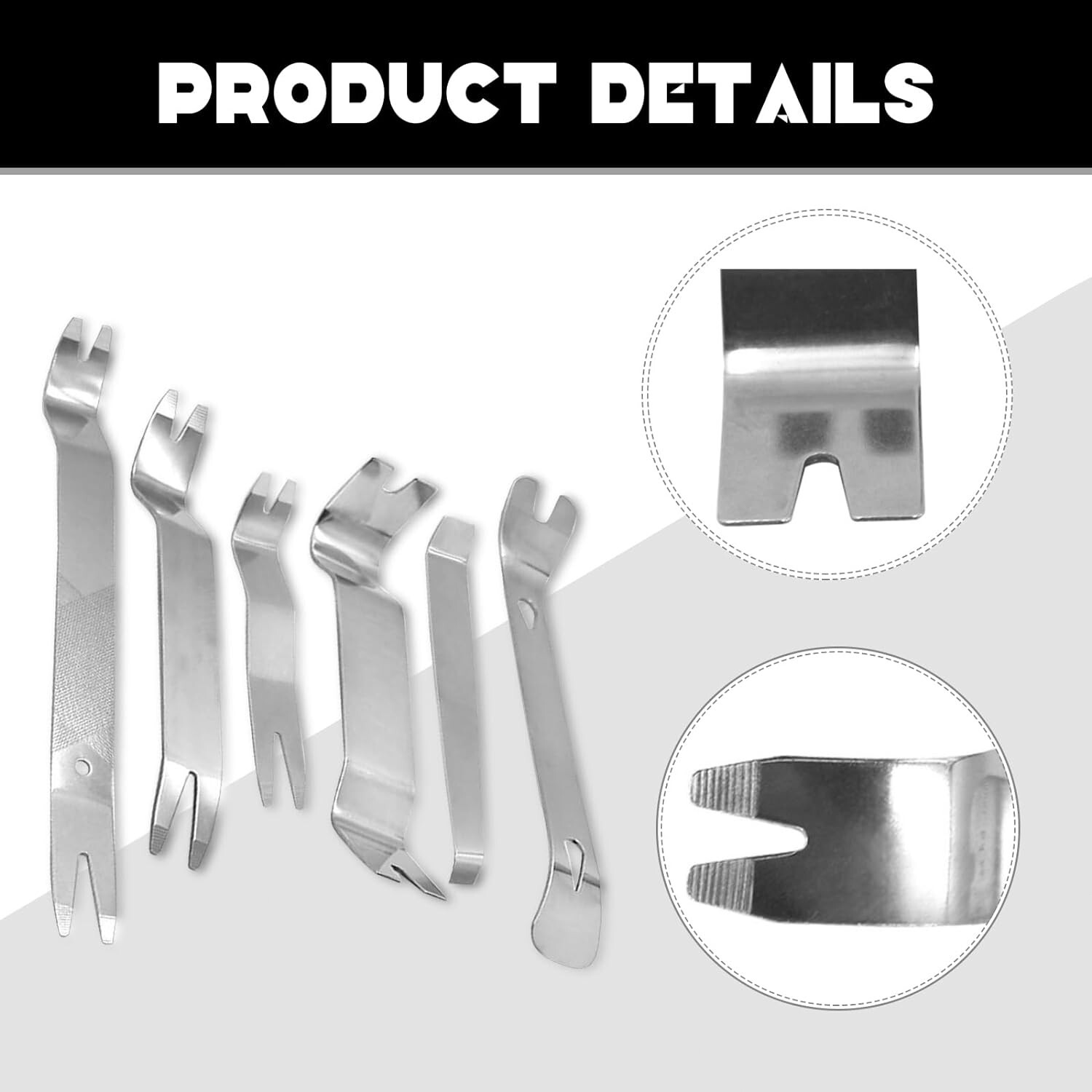 6PC Stainless Car Trim Removal Pry Tool Kit Door Panel Dash Fastener Repair Set