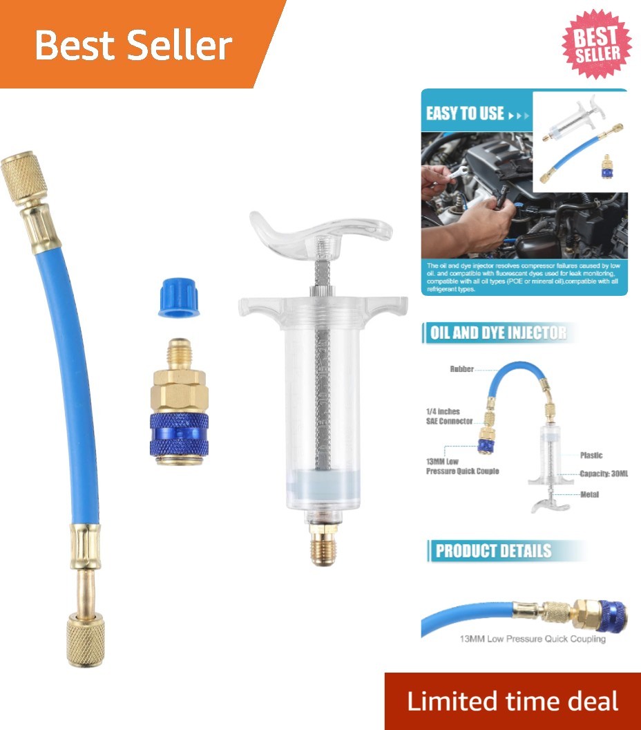 Durable 30ml Oil Dye Injector – Professional Grade Tool for HVAC and Automotive