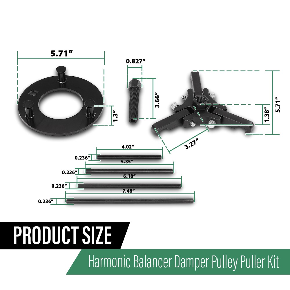 Harmonic Balancer Puller Set Upgraded 3-Jaw Pulley Puller with Holding Tool