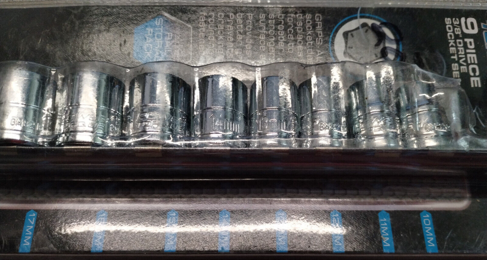 Power Torque 3/8 Dr 9 Pc Set GM4243 Sizes In Pictures.(E)