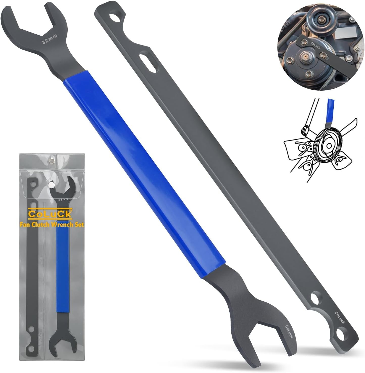 32mm & 36mm Fan Clutch Wrench Setwater Pump Pulley Holder Removal Tool For Bmw F