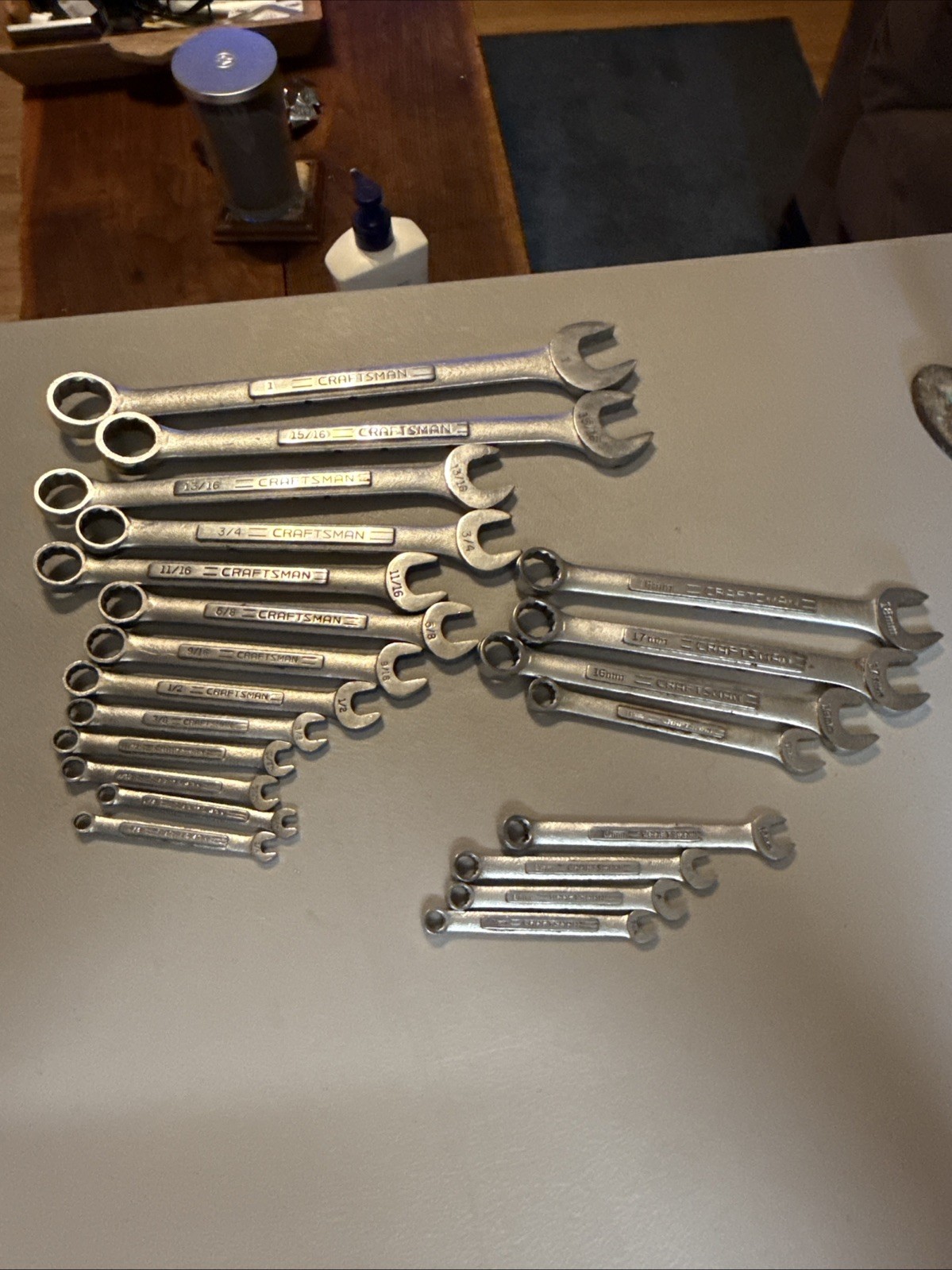 VTG Craftsman USA 21 PC Combination Wrench Set 12Pt Metric SAE VV Series