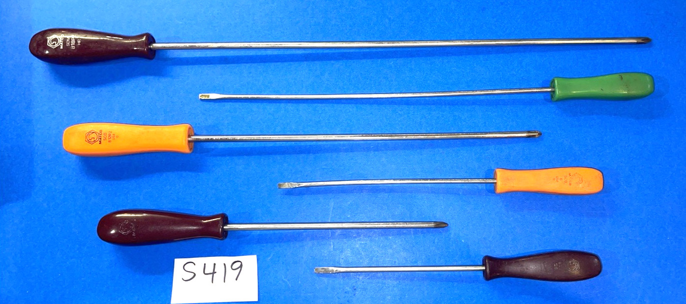 MATCO TOOLS 6 PIECE MULTI STYLE HANDLE EXTRA LONG SCREWDRIVER SET 9-1/2- 22 IN.