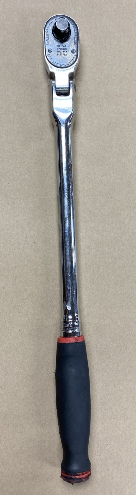 Snap-on SHX80B Locking Flex Head Ratchet 1/2″ Drive Red Soft Grip