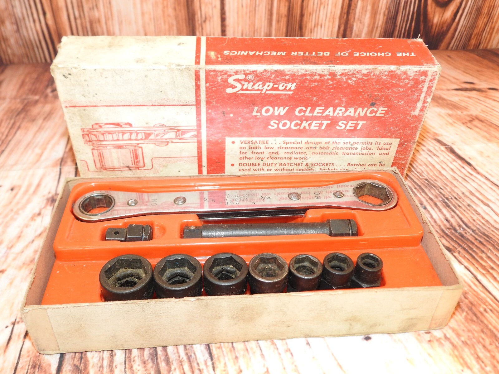 AFR-100 1964-69 Snap On Low Clearance PASS THRU Ratcheting Socket Set