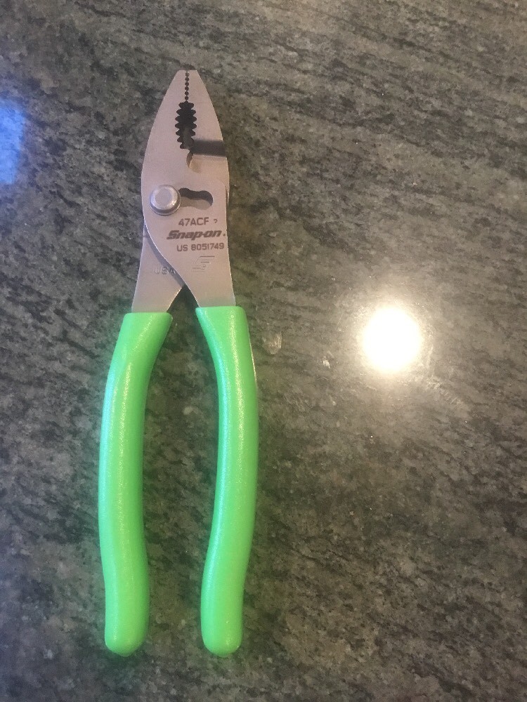 Snap On 47acf 8″ talon grip combination slip-joint pliers green new