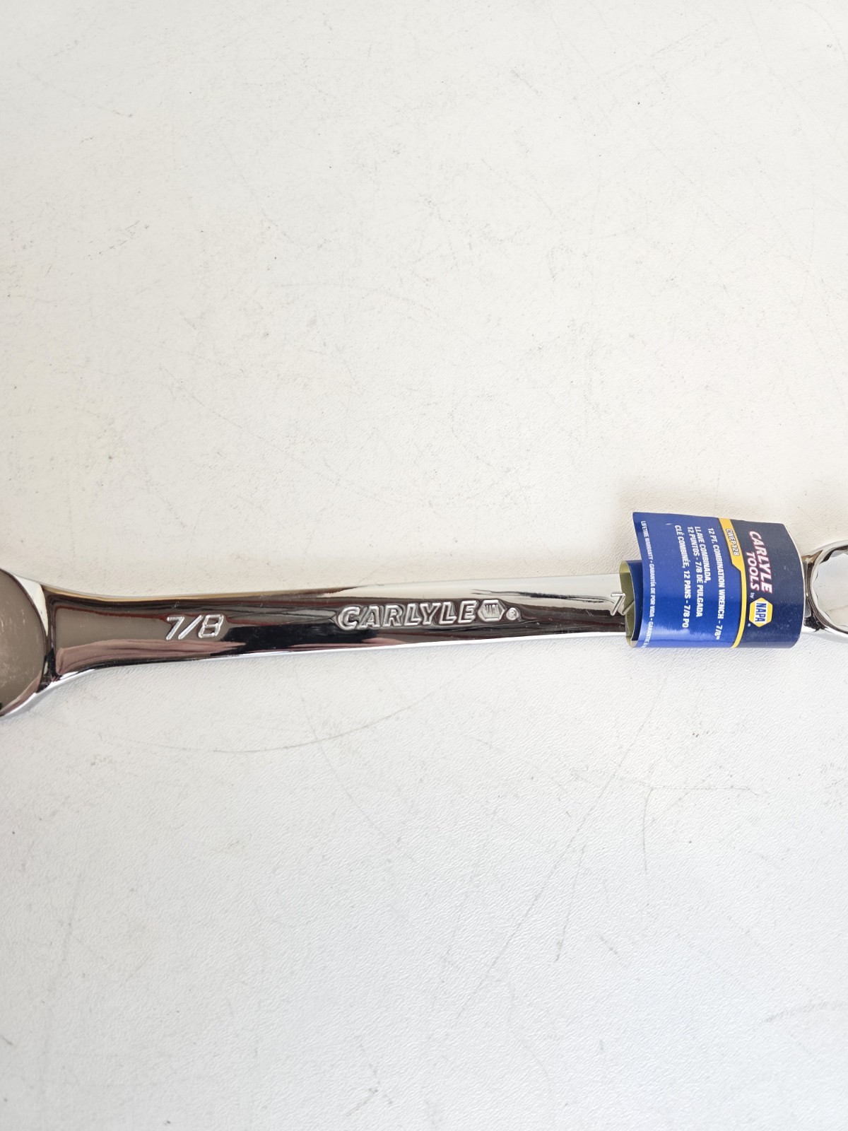 NAPA Carlyle SAE Combination Wrench 12 Pt 7/8″ CWFP128 Polish Chrome