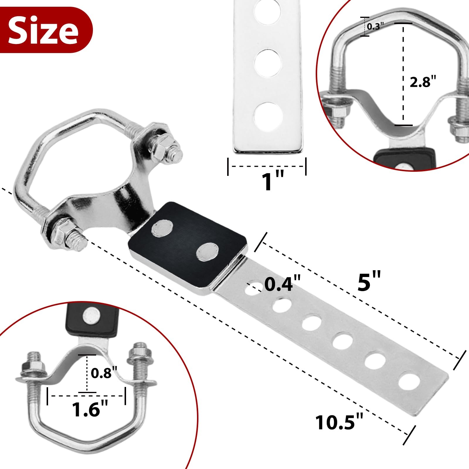 joytrace Heavy Duty Exhaust Hanger 2 Pcs Set Universal Flexible Muffler Hang…