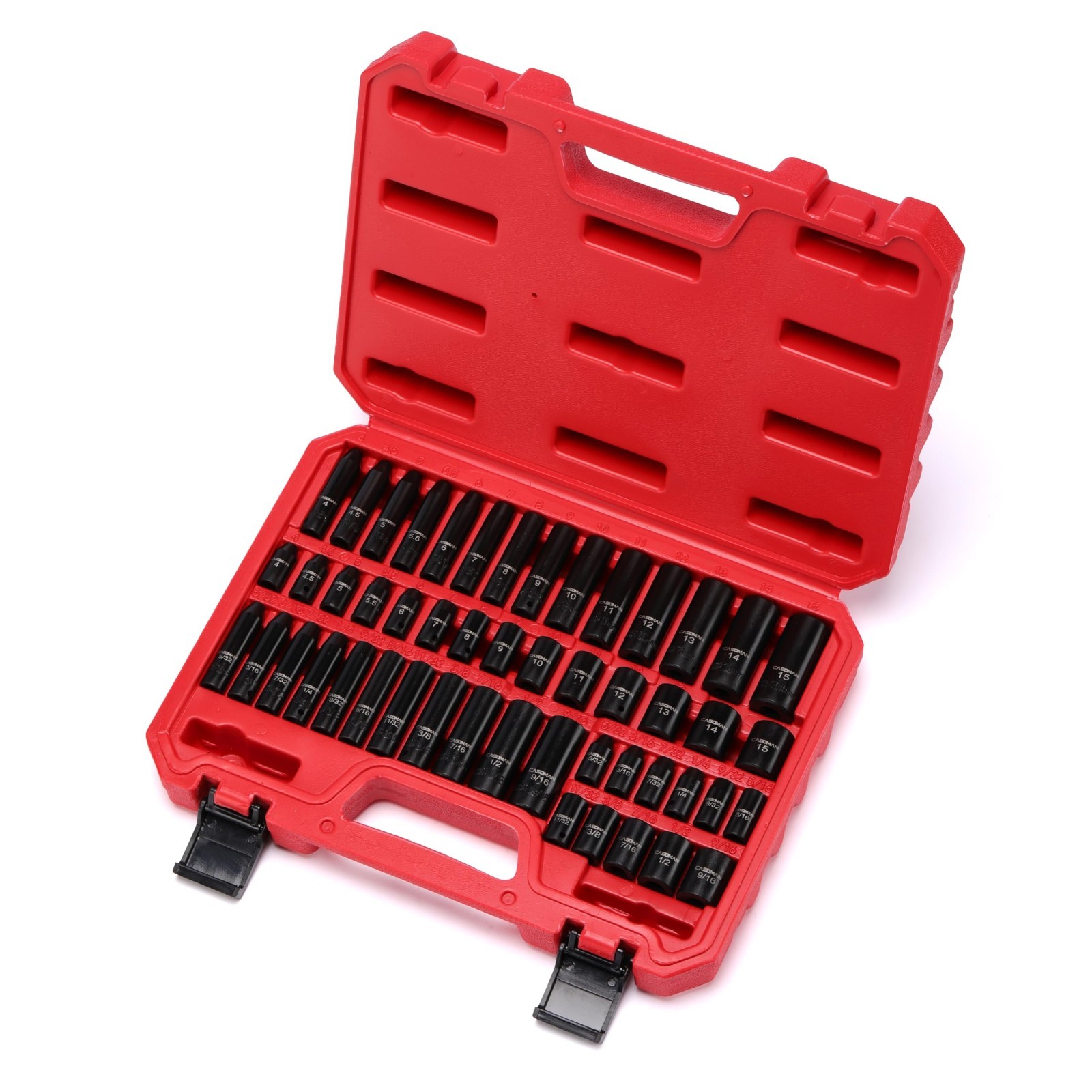 50-Piece 1/4″ Drive Impact Socket Set – SAE/Metric, 6-Point, Standard/Deep, CR-V