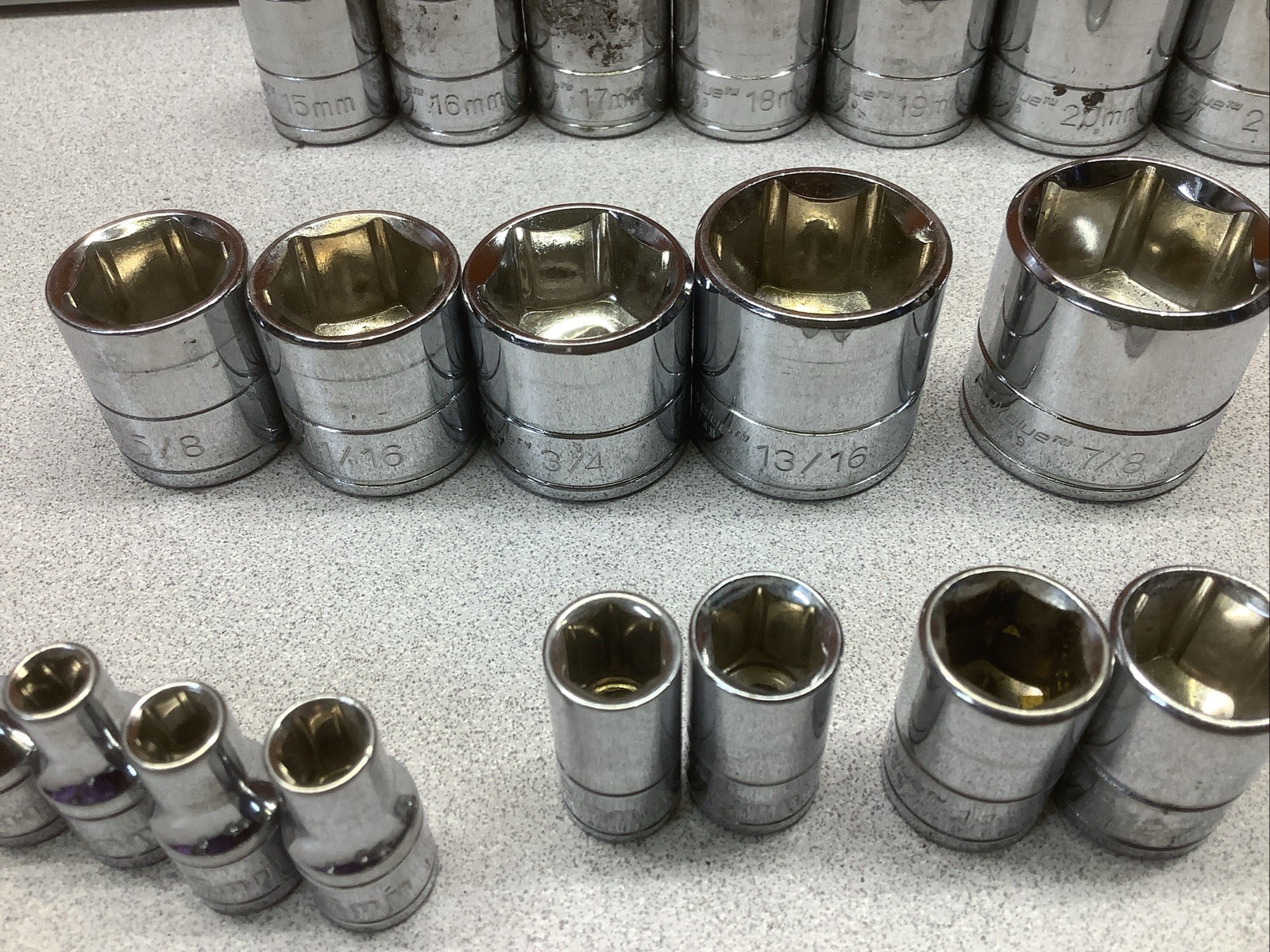 Carquest ProValue 3/8″ & 1/4” Drive 6pt PARTIAL SOCKET SET Metric & SAE ~ READ!