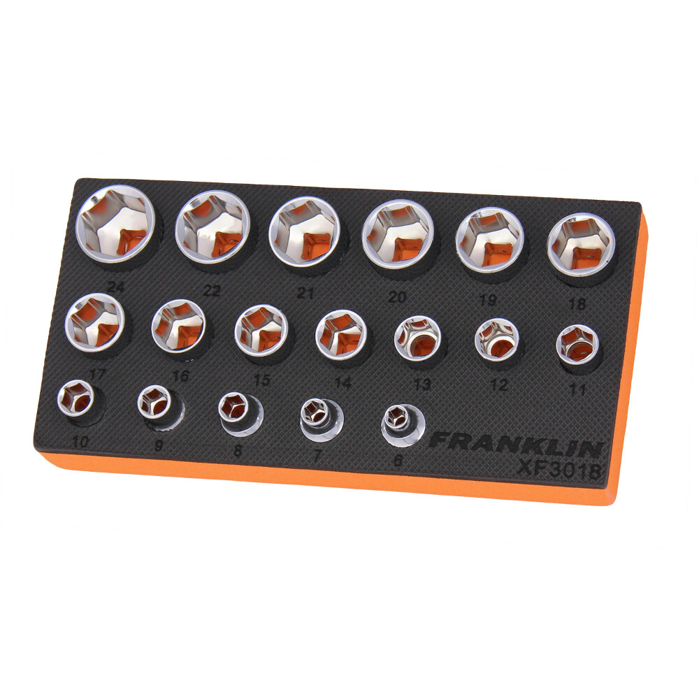 3/8″ Drive 6 Point Socket Set 18 Pcs Franklin Tools XF3018