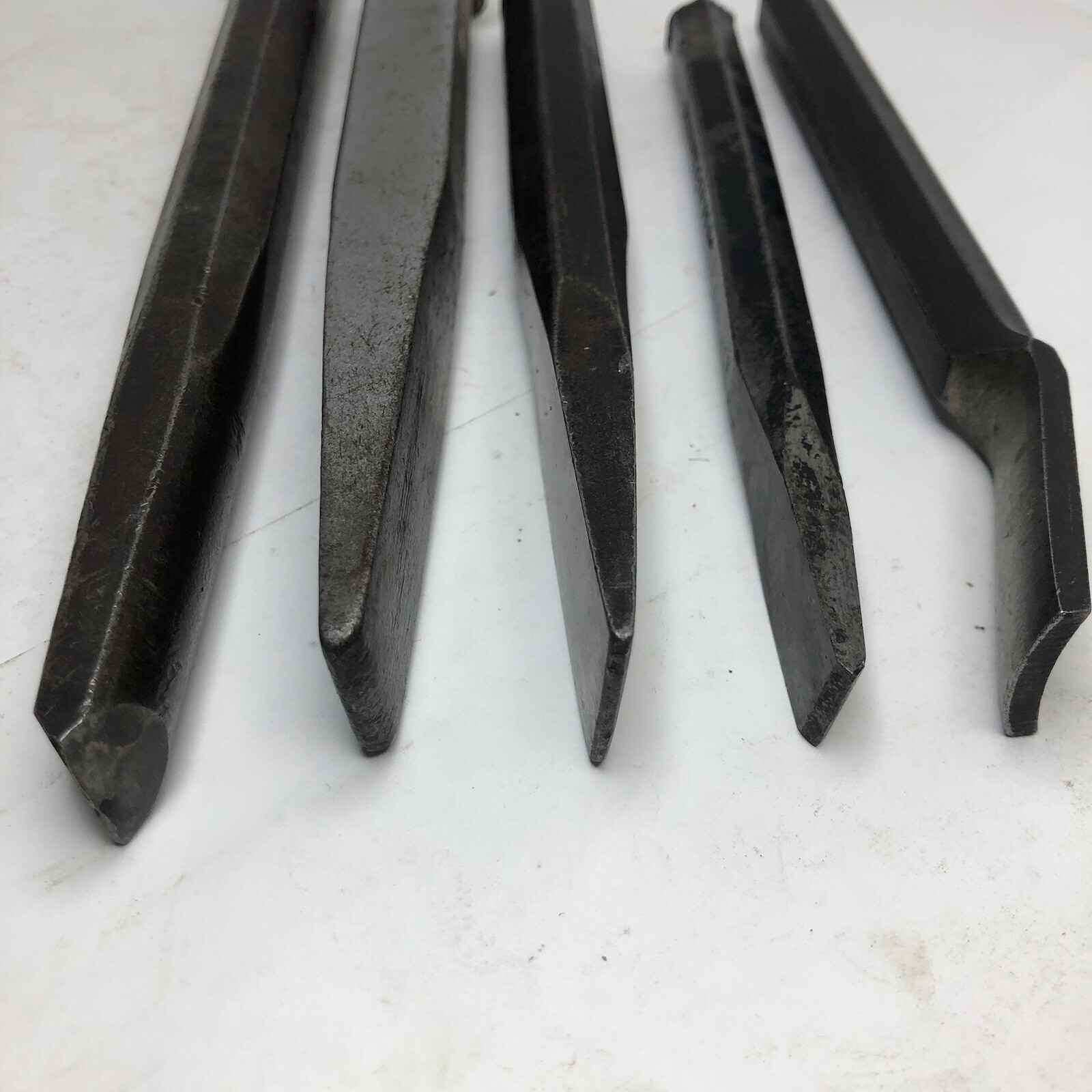 (5) Mix Lot of Craftsman-Williams-Bonney-Proto-Mac Tools Cold Chisel Chisels Set