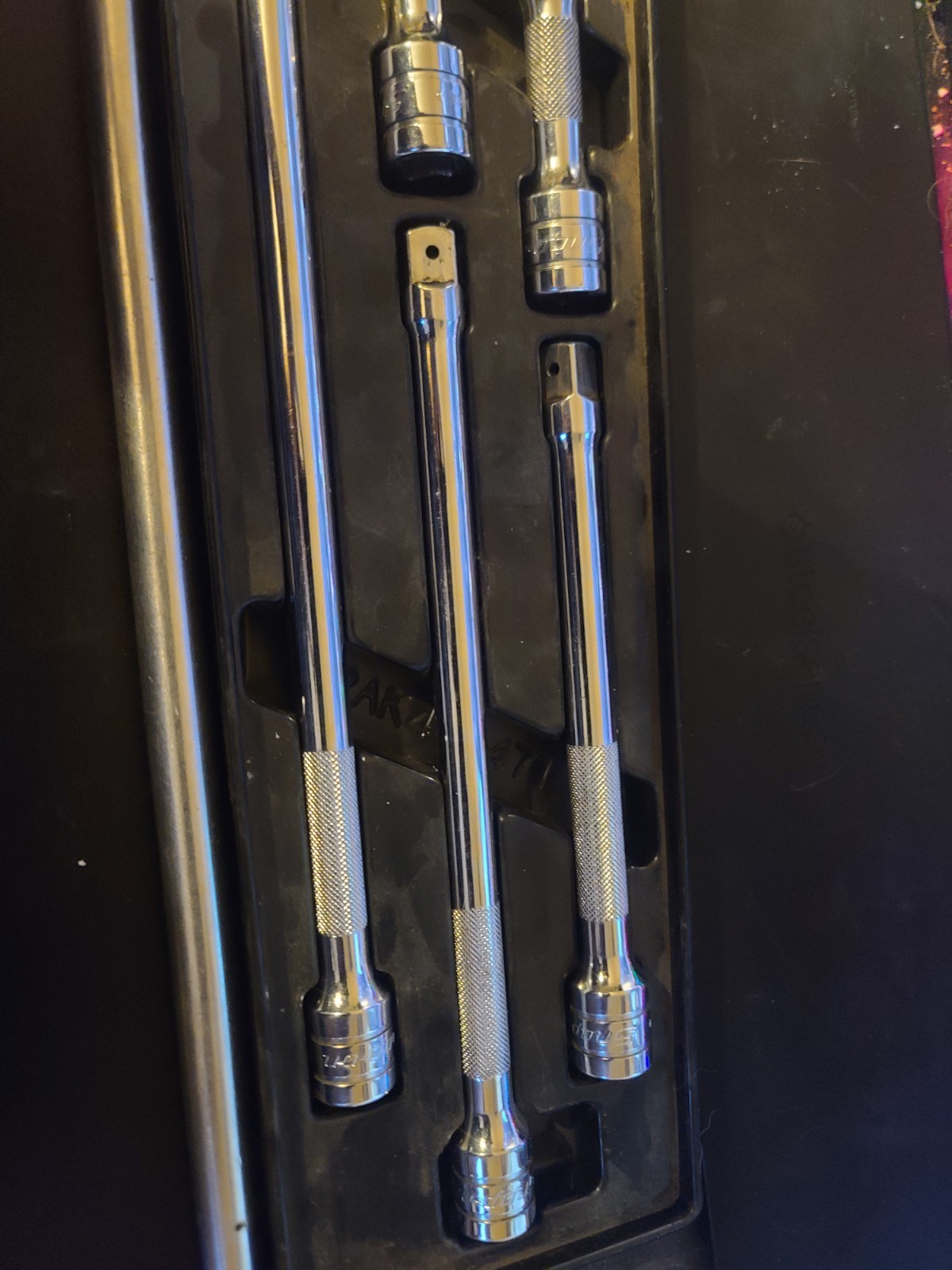 Snap On 6pc 3/8 Drive knurled Extension Set With One Extra Fx18 Inch