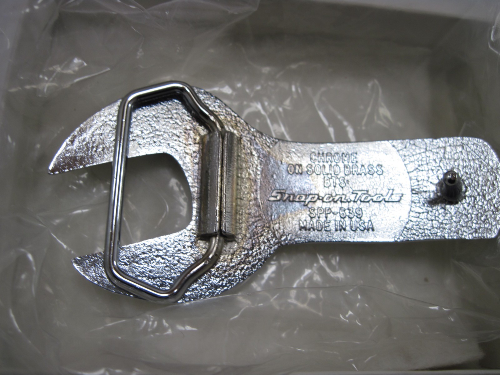 Vintage Snap On Chrome Wrench Belt Buckle NOS RARE