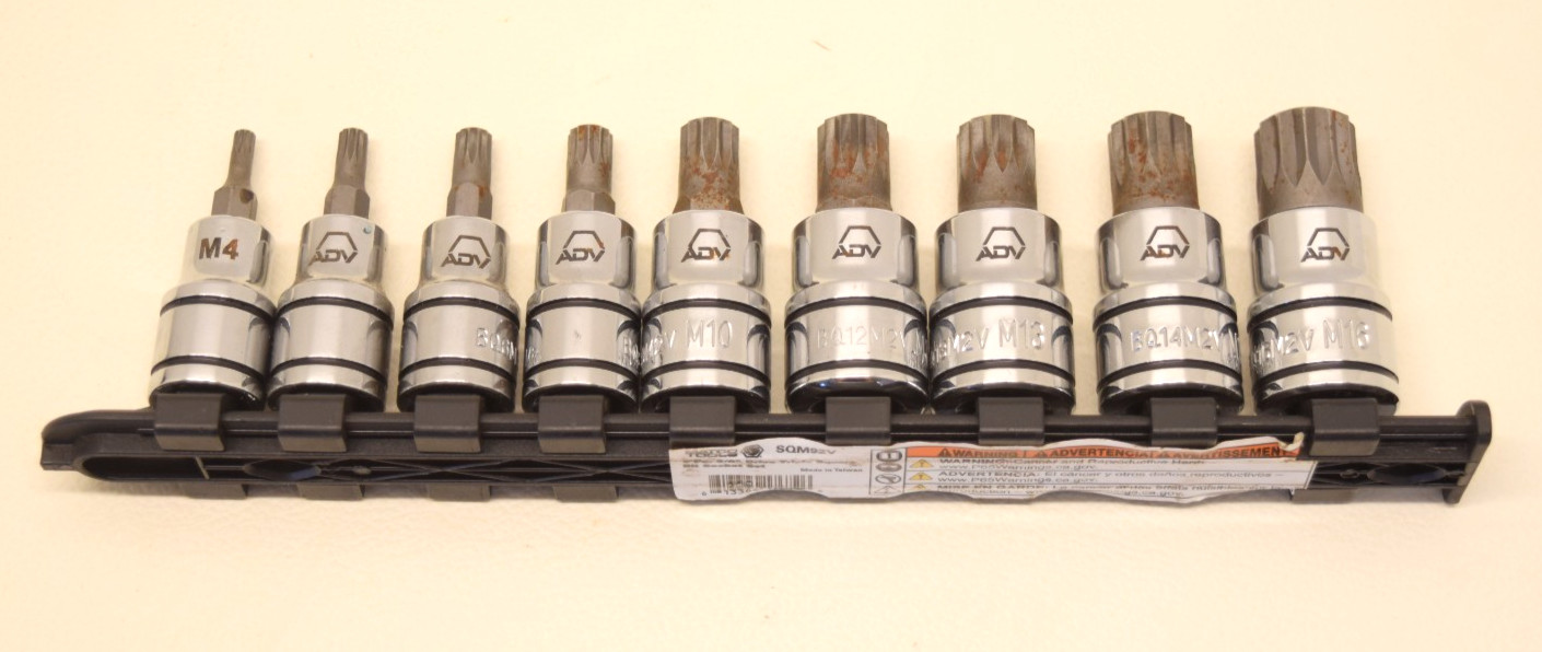 Matco Tools SQM92V 9 Piece 3/8″ Drive Triple Square Bit Socket Set 12 Point USED