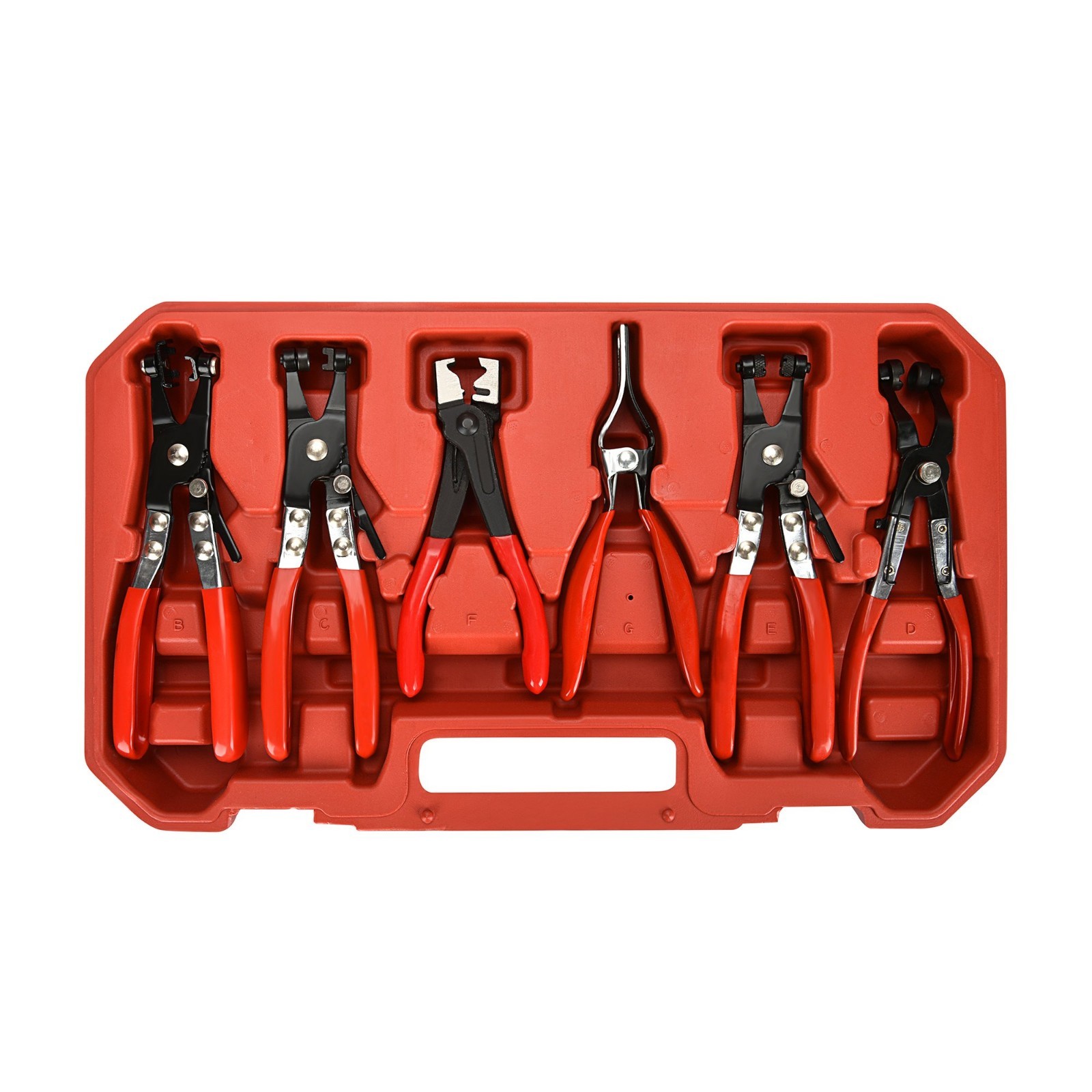 9pc Hose Clamp Pliers Set, Flexible Long Reach Automotive Tools, Clic R Type & F