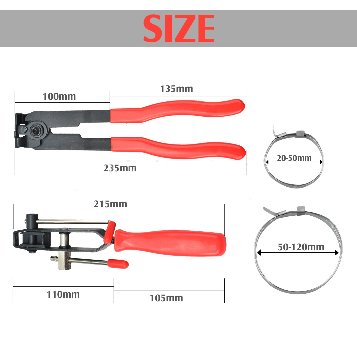 14Pcs CV Joint Boot Clamp Pliers with CV Boot Clamps Kit Ear Type Banding Tool
