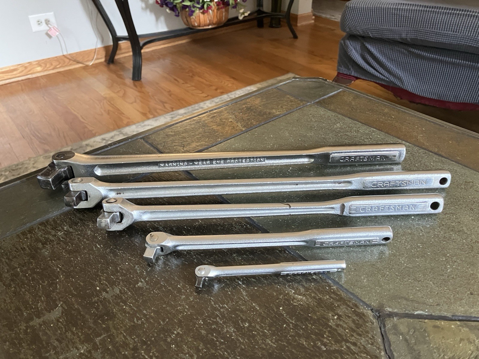 Craftsman 5 Piece Breaker Bar Set 1/4” 3/8” 1/2” & 1/2” Long, 3/4” / USA